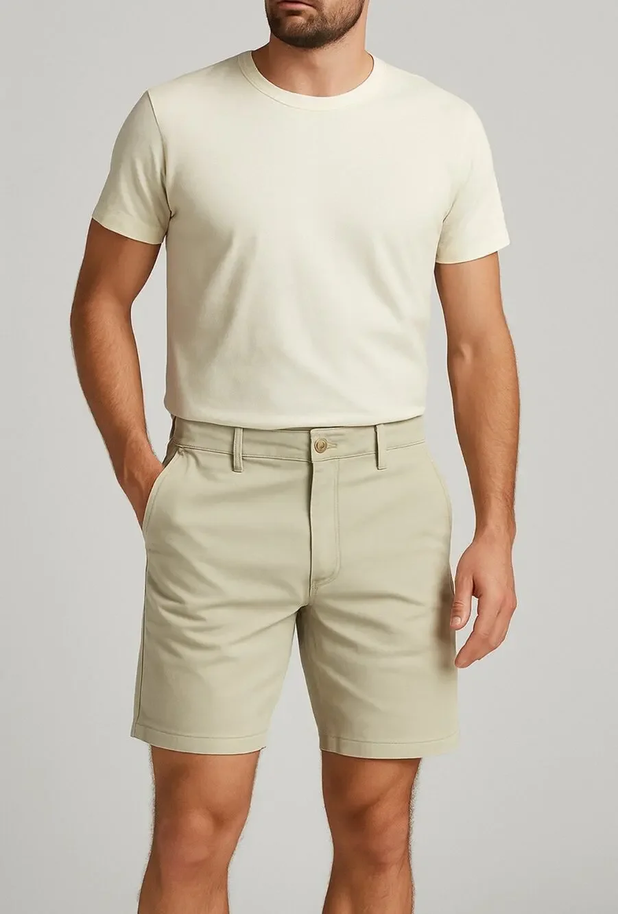 Madewell Shorts Mens 36 Beige Chino Classic Fit Cotton Blend Casual NWT